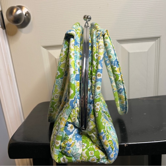 Vera Bradley Purse Bag Toggle Closure English Meadow Floral blue yellow green - Picture 7 of 7